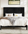 Queen Platform Bed Frame With Adjustable Velvet Headboard And Ultra Comfy Upholstery For Your Chilled Bedroom Sanctuary in modern decor.