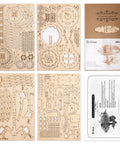 Flat lay of 3D Wooden Puzzle Airship Kit For Adults And Teens Educational Brain Teaser Model Building Kit Premium Plywood Parts