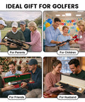 Collage showing different people gifting Retractable Golf Swing Trainer With Arm Band as presents to family and friends.