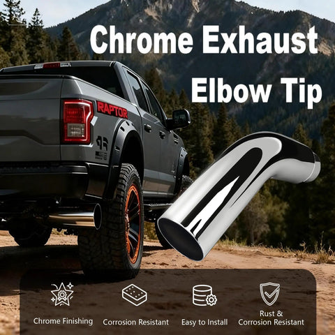 Chrome Exhaust Elbow Adapter 4 Inch To 6 Inch With Integrated Steel Clamp Leak Free Installation No Weldin Required