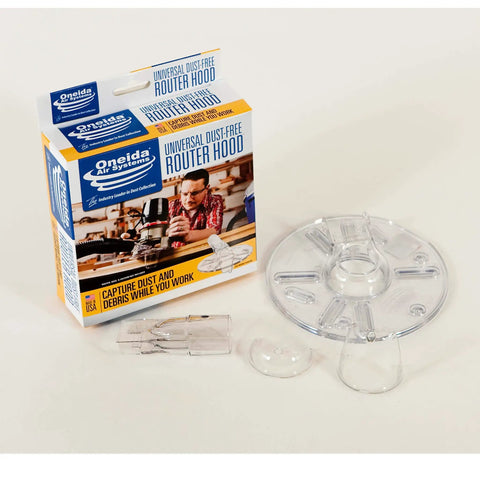Universal Dust Free Router Hood For Portable Routers Keeps Your Workbench Clean By Containing Router Dust And Debris