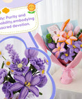 900 Piece Pipe Cleaners Craft Kit with 14 Colors arranged as vibrant lily flower bouquet, wrapped in pink paper with greeting card.
