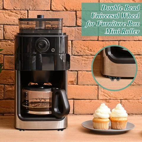 Coffee maker with 16 Piece Self Adhesive Appliance Wheels With 360 Degree Swivel Casters And Dual Steel Ball Bearings