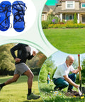 Lawn Aerator Shoes With Heavy Duty Adjustable Spiked Soles For Yard And Garden Aeration, Root Health Boost in use and detail view