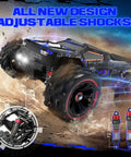 Beast Speed 60KPH 1:14 Scale RC Truggy 4x4 Off Road Remote Control Truck Waterproof Electric Car With 2S Battery showing adjustable shocks