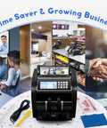 Fast Cash Counter Machine With Value Count And 4 Inch LED Display, UV IR MG MT DD counterfeit detection, office and retail use