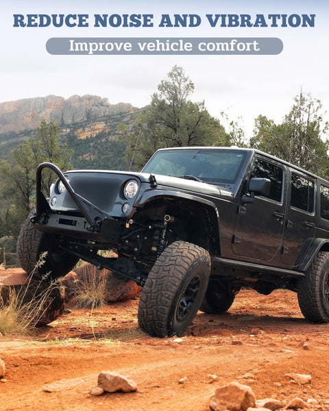 Jeep Wrangler on rocky terrain showcasing rear axle performance improvement with Axle Bearing and Seal Kit for JK JKU 2007-2017