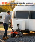 Heavy Duty Electric Trailer Dolly 7500 Lbs Max Capacity With Powerful 800W Motor And 48V Lithium Battery Includes 2 And 2-5/16 In Hitch Balls For Moving RV Campers Cars Boats And Utility Cargo Trailers Easily with user towing camper.