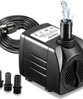 Ultra Quiet 400GPH Submersible Pump 25W High Efficiency Water Pump 1500 Liter Per Hour 6.56 Feet Lift With 3 Nozzles