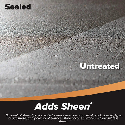 Comparison of sealed vs untreated surface using Wet Look Patio Paver Sealer With Gloss Finish Pro Grade Clear Water Based Sealant