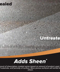 Comparison of sealed vs. untreated stone surface with Wet Look Patio Paver Sealer For Natural Stone Surfaces, Clear Water-Based Sealant, 2.5 Gal.