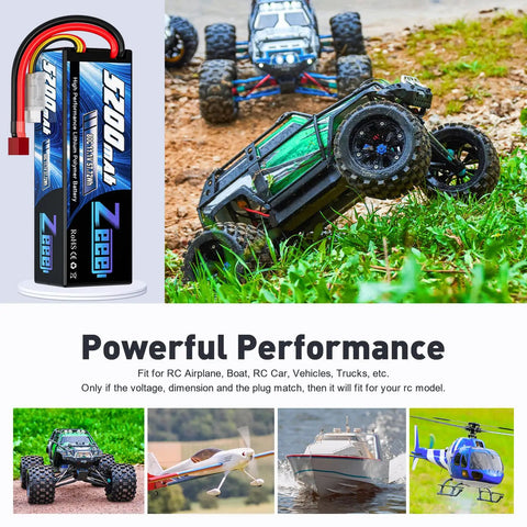 Beefy 3S 5200mAh 11.1V RC LiPo Battery Hard Case 80C With T Connector For RC Cars Boats Trucks Planes Helicopters Racing