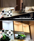 Under Cabinet Lighting Kit With 20 LED Stick On Lights Remote Control Dimmable Brightness Warm White Cool White And Mixed Color 5 Pack