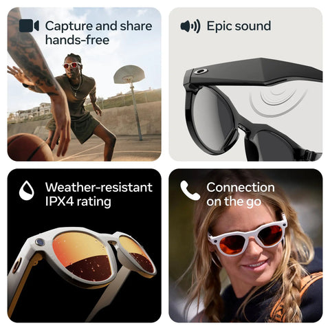 Straight Up Dope HSTN Smart AI Glasses With Camera Photo Video Clip Chill Music Playback Auto Transitioning Grey Lens Top Tier Wearable Tech Built For Men Who Love To Flex Anywhere