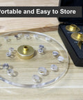 13 Piece Brass Router Template Bushing Guides Set With Carrying Case For Precise Routing displayed on a wooden surface