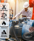 2 Inch Silicone Coated Fiberglass Air Duct Hose, 3.3 Feet Long, used in industrial setup, bendable, temperature resistant