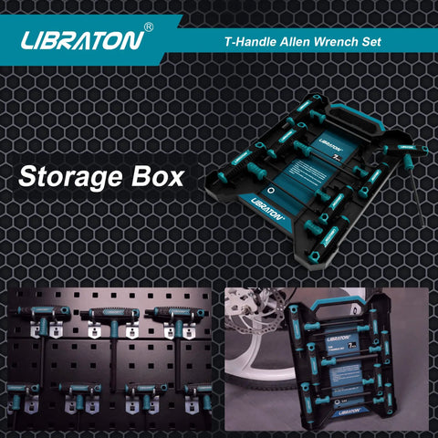Dual End T Handle Allen Wrench Set With Chamfered Tips For Deep And Shallow Screws SAE One Eighth To Three Eighths Inch Seven Piece Hex Key Kit With Handy Storage Box on display