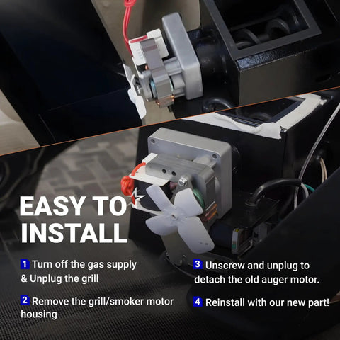 Installation process of Upgraded 2.0 RPM Universal Grillin Auger Motor Replacement For Wood Pellet Smokers Fits Pit Boss Traeger