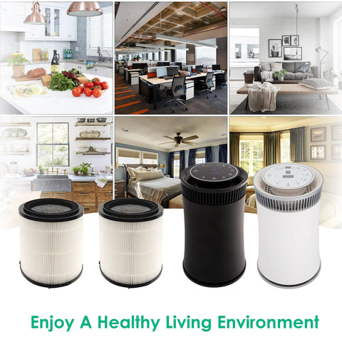 3D render of Replacement Filter For SilverOnyx 5 Speed Air Purifier KJ150F C02 3 In 1 H13 Filtration and living spaces