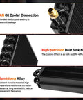 Heavy Duty 16 Pass Aluminum Transmission Oil Cooler Kit With One Half Inch Universal Lines 16 Row Tube Fin Aftercooler showcases 8AN connector, heat sink net, and aluminum alloy.
