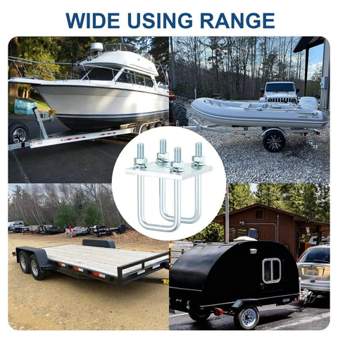 Two Piece Square U Bolt Kit For Boat Trailer Axle Leaf Springs Heavy Duty U Bolts for versatile trailer applications