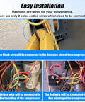 Easy installation of Hard Start Kit For 3.5 To 5 Ton Air Conditioners, Fast And Reliable Compressor Startup, image shows wiring details