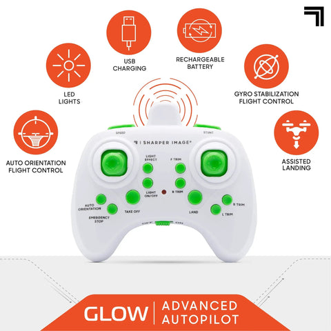 Glow Up Mini RC Drone With LED Lights For Kids And Beginners, 2.4 GHz Quadcopter joystick control with LED, USB charging, gyro stabilization