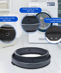 Front Load Washer Door Gasket Replacement Seal for Leaking Machines Fits Various Front Loading Washers and Models WH08X23479 Compatible Gasket shown with drain holes and rubber clasp