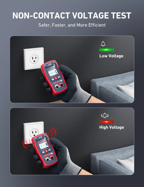 Pocket Sized 4000 Count Digital Multimeter With Auto Sensing AC DC Voltage, Resistance, Continuity, NCV, Backlit Display And Built In Flashlight, No Brainer Auto Ranging For Auto And Home Troubleshooting used for non-contact outlet voltage test
