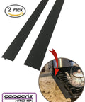Kitchen Silicone Stove Gap Cover Set Of 2 21 Inches Black Heat Resistant Easy Clean Wide Gap Filler Seals Spills