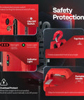 3 In 1 Electric Hoist Winch 1100lbs with safety features, including indicator lights, top hook, and portable handle