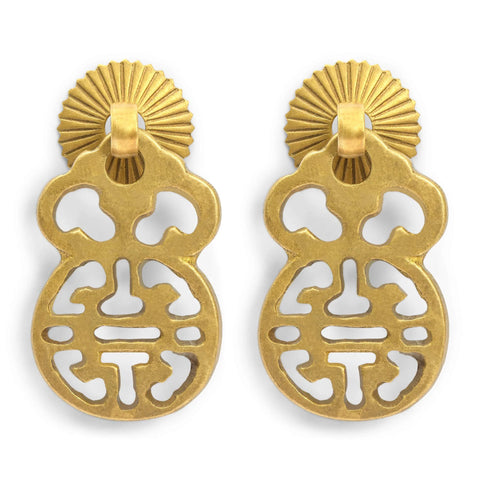 Wealth And Longevity Brass Cabinet And Furniture Pulls Set Of 2 In 2 Inches Wide 1.5W X 2.2H X 0.5D Premium Solid Brass Hardware