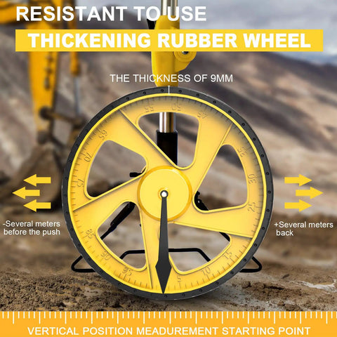 Digital Measuring Wheel With Backlit Display Foldable Handle Up To 99,999 Feet Or 99,999 Meters Portable Thick Rubber Wheel