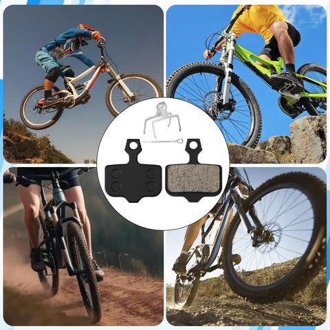 Eight Pairs Bike Disc Brake Pads Kit With Springs And Latches Gap Regulator Hydraulic Piston Tool And Hex Wrench; action biking