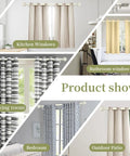 Farmhouse Curtain Rods For Windows 36 To 88 Inches Heavy Duty Adjustable Drape Rod With Vintage Coastal Texture Finials in various rooms