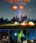 Beast Solar Power Bank 40000mAh Portable Charger With PD 20W Fast Charging Built In 4 Cables shown during camping at night.