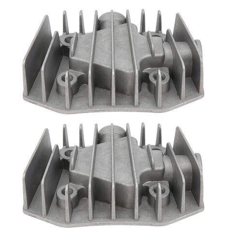 2 Pack Aluminum Air Compressor Cylinder Heads For 4/3/5P, 48mm By 72mm, Pneumatic Drive, Dual Heads, Cast Aluminum With Cooling Cover