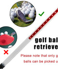 Long Reach Golf Ball Retriever With Shag Tube And Easy Release, 35.4 Inch Practice Ball Picker For Grab And Go Ball Pickup, Durable Plastic Sucker Tool On The Range Black, showing golf ball retrieval capacity with caution for other items.