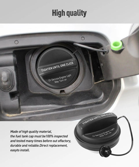 Universal Gas Cap With Tight Seal Durable ABS Plastic Fuel Filler Cap With Rubber Seal For Car Fuel Tank Replacement Automotive Accessory Compatible With OEM GT360 22921365 installed in fuel tank opening