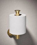 Vertical Wall Mounted Euro Toilet Paper Holder, Solid Brass Build, No-Fuss, Corrosion-Resistant Finish, Easy Quick-Change Roll Displayed