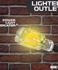 Lighted outlet on Built Tough Outdoor Extension Cord 50 Ft 12 Gauge 3 Wire SJTOW Heavy Duty 3 Prong