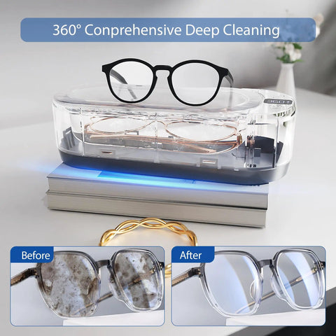 Pro Grade Ultrasonic Cleaner For Jewelry And Glasses With 48KHz Frequency 350ml Stainless Steel Tank Digital Touch Display
