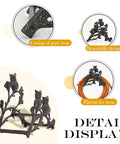 Detail of Owl Cast Iron Hose Holder For Wall Mount, highlighting three owl design, pure iron casting, and hose placement.