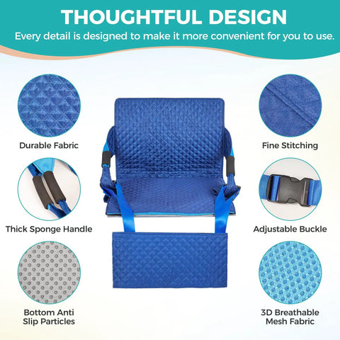 Heavy Hitter Patient Transfer Sling 330Lbs With Slide Board For Wheelchair Car And Bed Mobility Aid Rig With Detachable Cushion and breathable mesh.