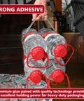 Person lifting heavy bottles using 2.7 Mil Thick Ultra Clear Packing Tape, showing strong adhesion for packages
