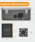 Dimensions of Outdoor Vented Electrical Enclosure Box 16x11x6 with 12V fan and waterproof seal, rugged stainless steel latches.