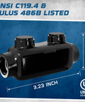 Four Pack Inline Splice Connector For Two Zero To Six AWG Cables Black Insulated With Three Sixteenths Inch Allen Hex Screw Rugged