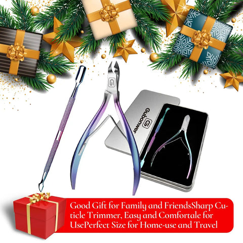 3/4 Jaw Cuticle Nippers Ultra Sharp Stainless Steel Clippers For Pedicure And Manicure with gift box and festive decor