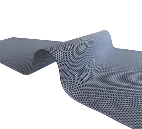 Heavy Duty Non Slip Floor Mat 4X10 Grey Drainage Rubber Deck Mat For Commercial Bars Kitchens And Pools close-up view of textured surface