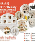 248 Piece Picture Hanging Kit With Heavy Duty Hooks For Walls, Frames And Mirrors, set shown with gallery frames and shelves